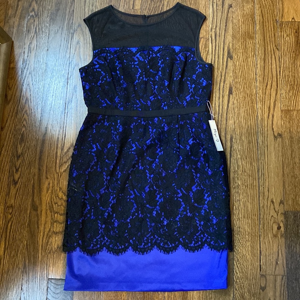 NWT Eliza J dress, size 14, violet with black lace